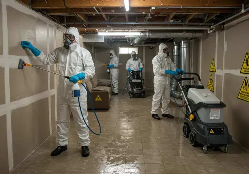 Basement Moisture Removal and Structural Drying process in Marlow, OK